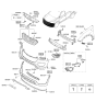 Diagram for Hyundai Santa Fe Grille - 86561-B8100