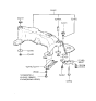 Diagram for 1988 Hyundai Sonata Front Cross-Member - 62401-33200