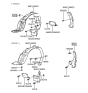 Diagram for 1991 Hyundai Sonata Mud Flaps - 86832-33050