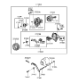 Diagram for 1989 Hyundai Sonata Alternator Case Kit - 37360-33103