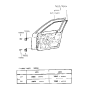 Diagram for 1988 Hyundai Sonata Door Hinge - 79360-33000