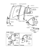 Diagram for 1994 Hyundai Accent Window Motor - 98810-34030