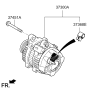 Diagram for 2013 Hyundai Genesis Alternator Bracket - 37460-3F300