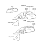 Diagram for 1996 Hyundai Accent Mirror Actuator - 87650-22050