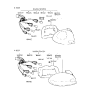 Diagram for 1998 Hyundai Accent Light Socket - 92470-22300