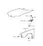 Diagram for 1995 Hyundai Accent Fender - 66321-22301