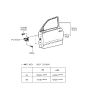 Diagram for 1995 Hyundai Accent Door Hinge - 79320-22000