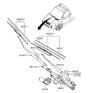 Diagram for Hyundai Tucson Wiper Arm - 98321-2E021