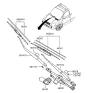 Diagram for 2006 Hyundai Tucson Windshield Wiper - 98360-2E021