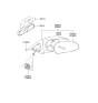 Diagram for 2005 Hyundai Sonata Mirror Actuator - 87650-38000