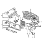 Diagram for 1989 Hyundai Excel Radiator Support - 64100-21301