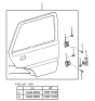 Diagram for 1986 Hyundai Excel Door Hinge - 79330-21001