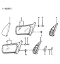 Diagram for 1989 Hyundai Excel Car Mirror - 87605-21001