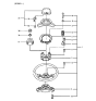 Diagram for 1985 Hyundai Excel Steering Column Cover - 56131-21110-BL