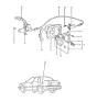 Diagram for 1989 Hyundai Excel Fuel Door Release Cable - 81580-21100