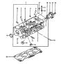 Diagram for 1986 Hyundai Excel Cylinder Head - 22100-21300