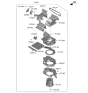 Diagram for 2022 Hyundai Santa Fe Hybrid Blend Door Actuator - 97157-F2000