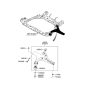 Diagram for Hyundai Accent Control Arm Bushing - 54584-1G000