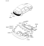 Diagram for 2009 Hyundai Accent Bumper - 86611-1E100