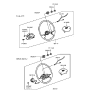 Diagram for 1992 Hyundai Excel Steering Column Cover - 56130-24000-AU