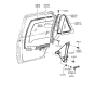 Diagram for 1992 Hyundai Excel Window Run - 83541-24000
