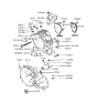 Diagram for 1994 Hyundai Excel Bellhousing - 43111-36005