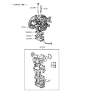 Diagram for 1992 Hyundai Excel Carburetor Gasket Kit - 32176-24C00