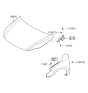 Diagram for 2008 Hyundai Elantra Touring Hood Hinge - 79110-2L000