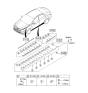 Diagram for 2011 Hyundai Sonata Hybrid Door Moldings - 87722-4R000