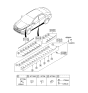 Diagram for Hyundai Sonata Hybrid Door Moldings - 87722-4R000
