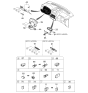 Diagram for Hyundai Entourage Steering Column Cover - 84850-4D100-VA