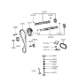 Diagram for 1998 Hyundai Elantra Timing Chain Guide - 24432-23001