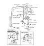 Diagram for 1995 Hyundai Elantra Window Regulator - 83402-29031