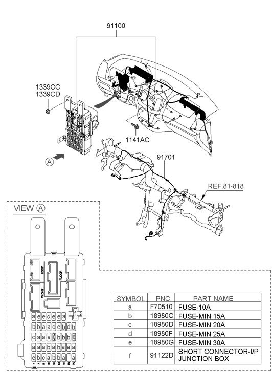91110-2B070 Hyundai Wiring Assembly Main