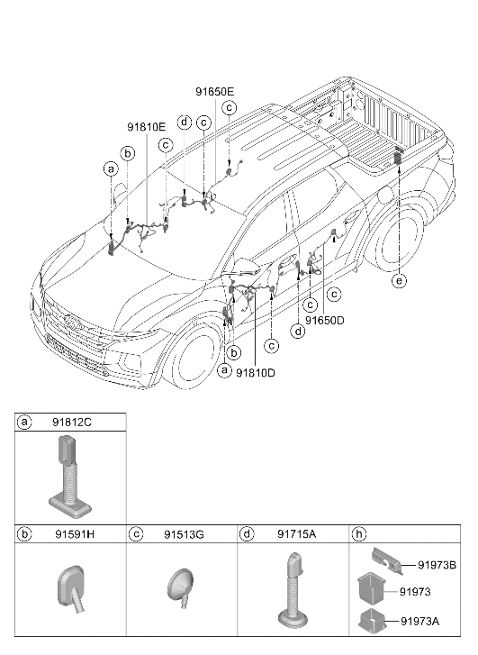 91620-K5011 Hyundai Rear Door Wiring Assembly Left Hand