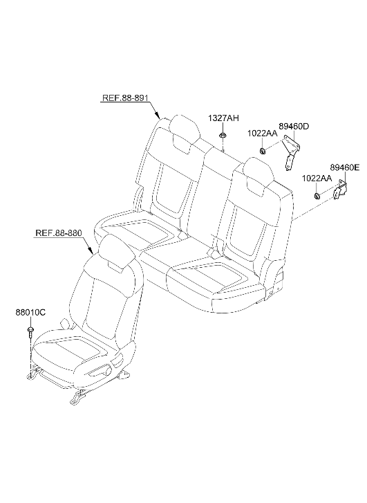 Hyundai 89340-K5000 BRACKET-RR SEAT BACK,LH 89340-K5000 Hyundai BRACKET-RR SEAT BACK,LH
