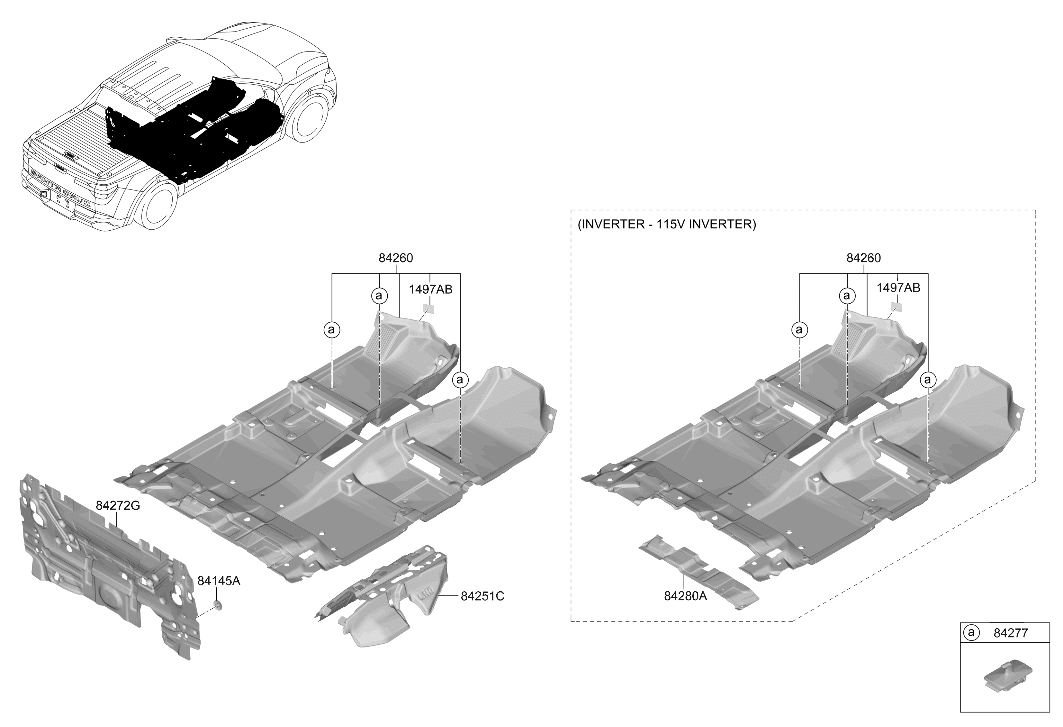 84260-K5001-NNB Hyundai Floor Carpet Assembly