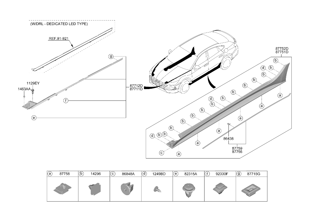 Hyundai 87751-L1000 Side Sill Moulding Assembly Left Hand 87751-L1000 Hyundai Side Sill Moulding Assembly Left Hand