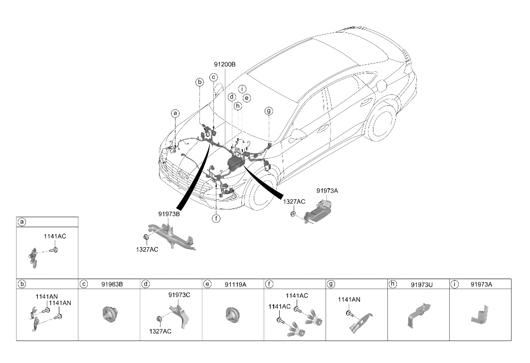 Hyundai 91215-L1150 Wiring Assembly Front 91215-L1150 Hyundai Wiring Assembly Front