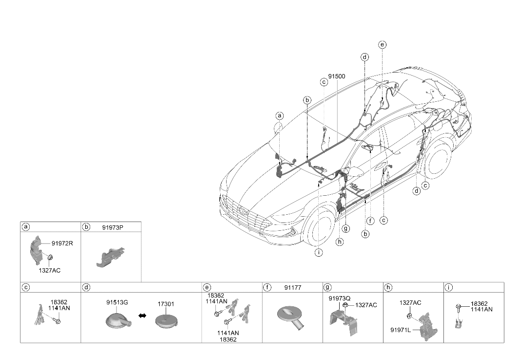 Hyundai 91515-L1011 Wiring Assembly Floor 91515-L1011 Hyundai Wiring Assembly Floor