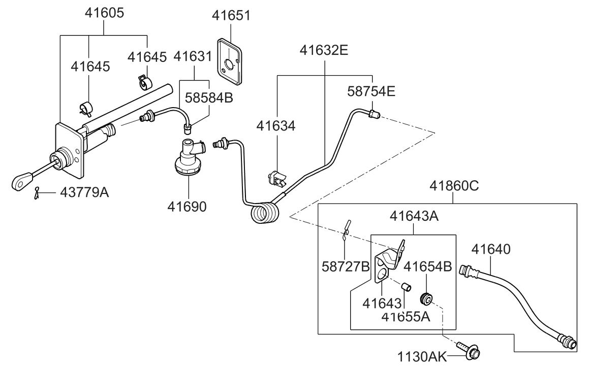 41643-2H000 Hyundai Bracket-Clutch Tube