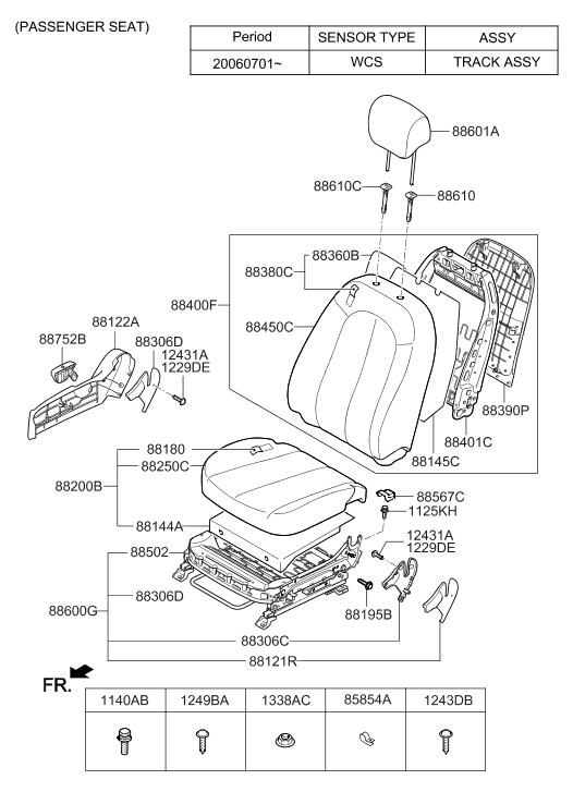 Hyundai 88040-2H000-9K Shield Cover-Front Seat Inner,RH 88040-2H000-9K Hyundai Shield Cover-Front Seat Inner,RH