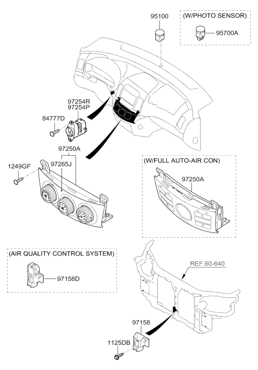 Hyundai 97265-2H000-S4 Panel-Heater Control 97265-2H000-S4 Hyundai Panel-Heater Control