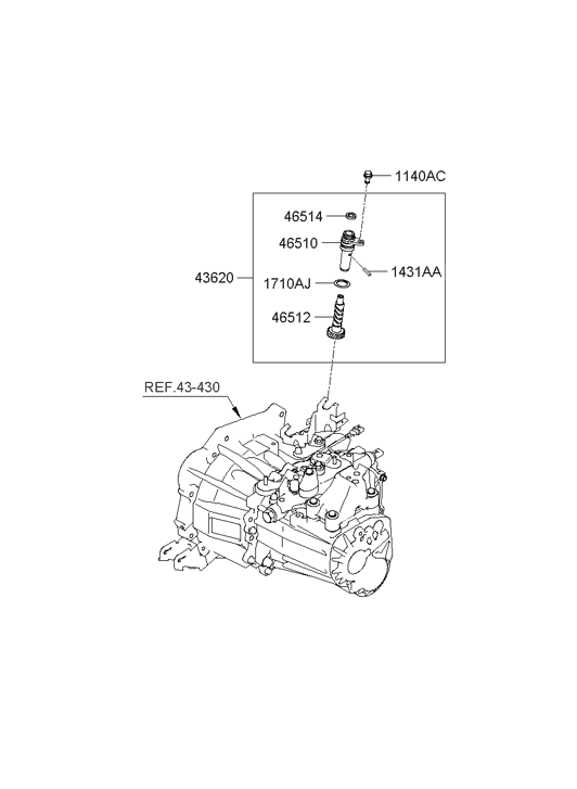 Hyundai 43622-23550 Sleeve-Speedometer Driven Gear 43622-23550 Hyundai Sleeve-Speedometer Driven Gear