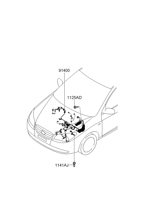 Hyundai 91410-2H110 Wiring Assembly-Engine Control Module 91410-2H110 Hyundai Wiring Assembly-Engine Control Module