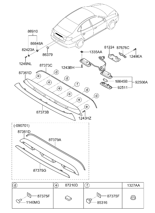 Hyundai 87376-2Q000 Bracket-TAILGATE GARNISH 87376-2Q000 Hyundai Bracket-TAILGATE GARNISH