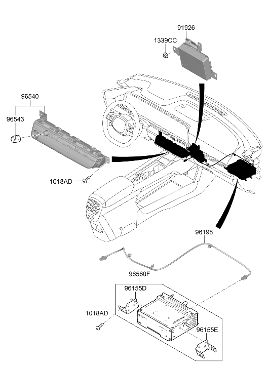 96560-KL200 Hyundai Avn Head Unit Assembly