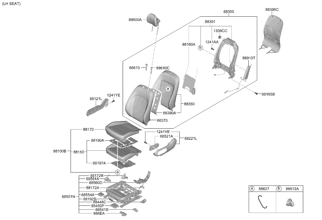 88160-KL010-UDX Hyundai Front Cushion Covering Assembly Left Hand