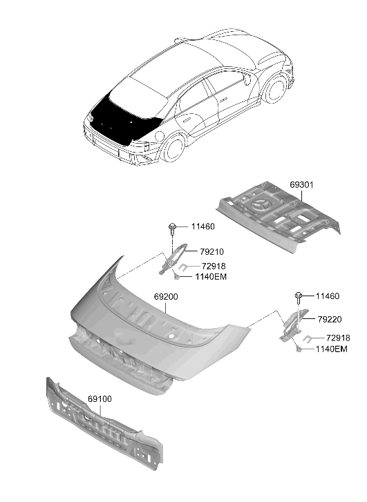 Hyundai 72918-KL000 SHIM-TAILGATE HINGE 72918-KL000 Hyundai SHIM-TAILGATE HINGE