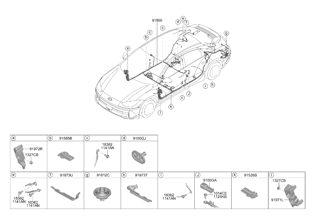 Hyundai 91520-KL252 Wiring Assembly Floor 91520-KL252 Hyundai Wiring Assembly Floor